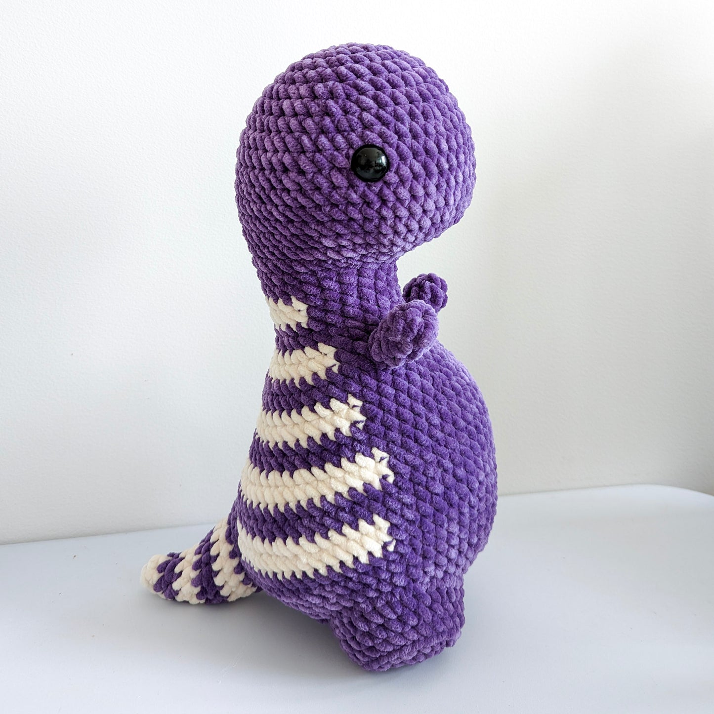 Cuddle-sized Dino - Meadow Violet & Seed Pearl