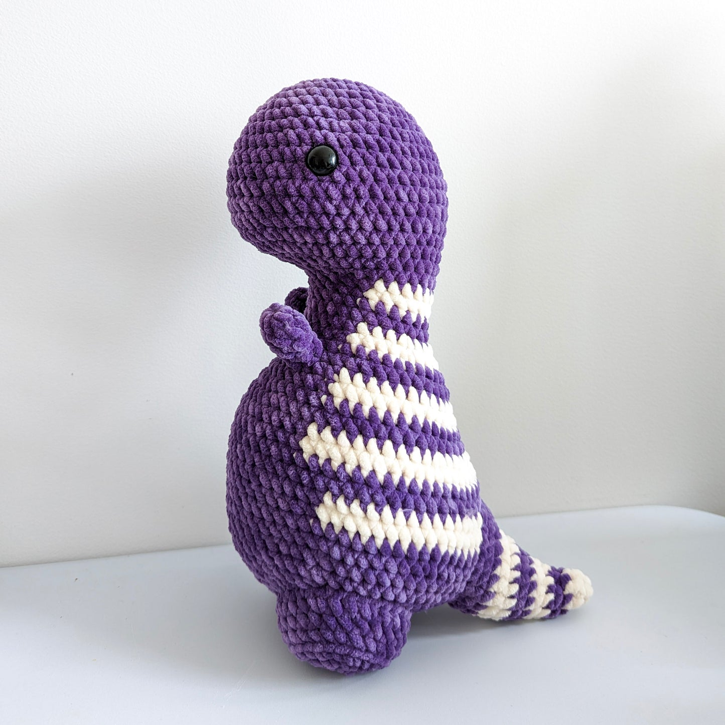 Cuddle-sized Dino - Meadow Violet & Seed Pearl